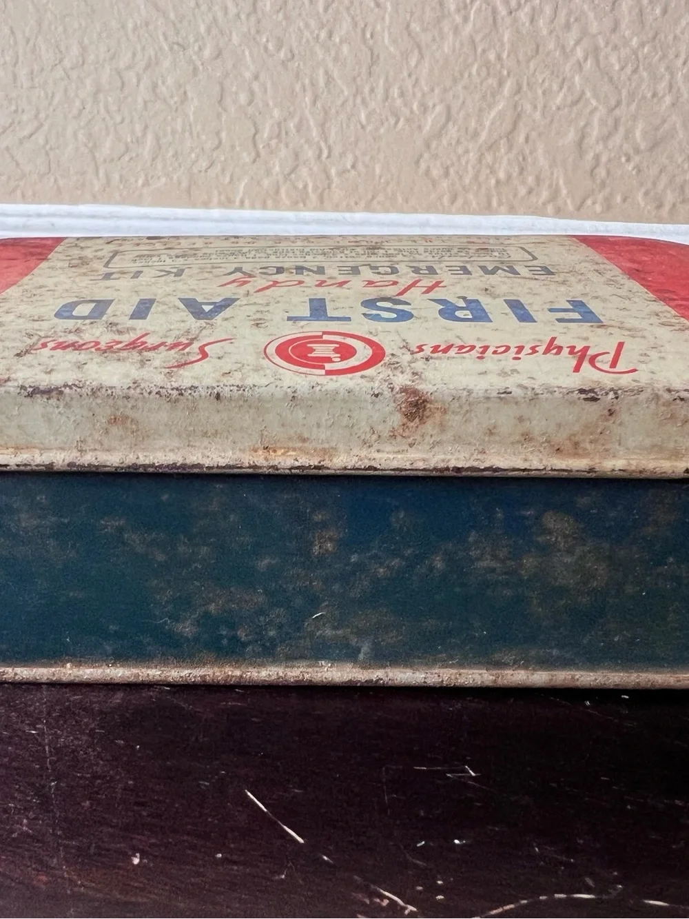 Vintage 1950s Walgreen First Aid Tin, Handy Emergency Kit, Americana Advertising